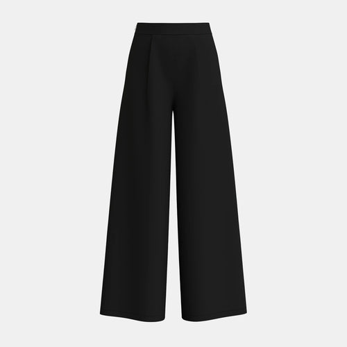 Adele High Waist Wide-Leg Trousers Classic Black